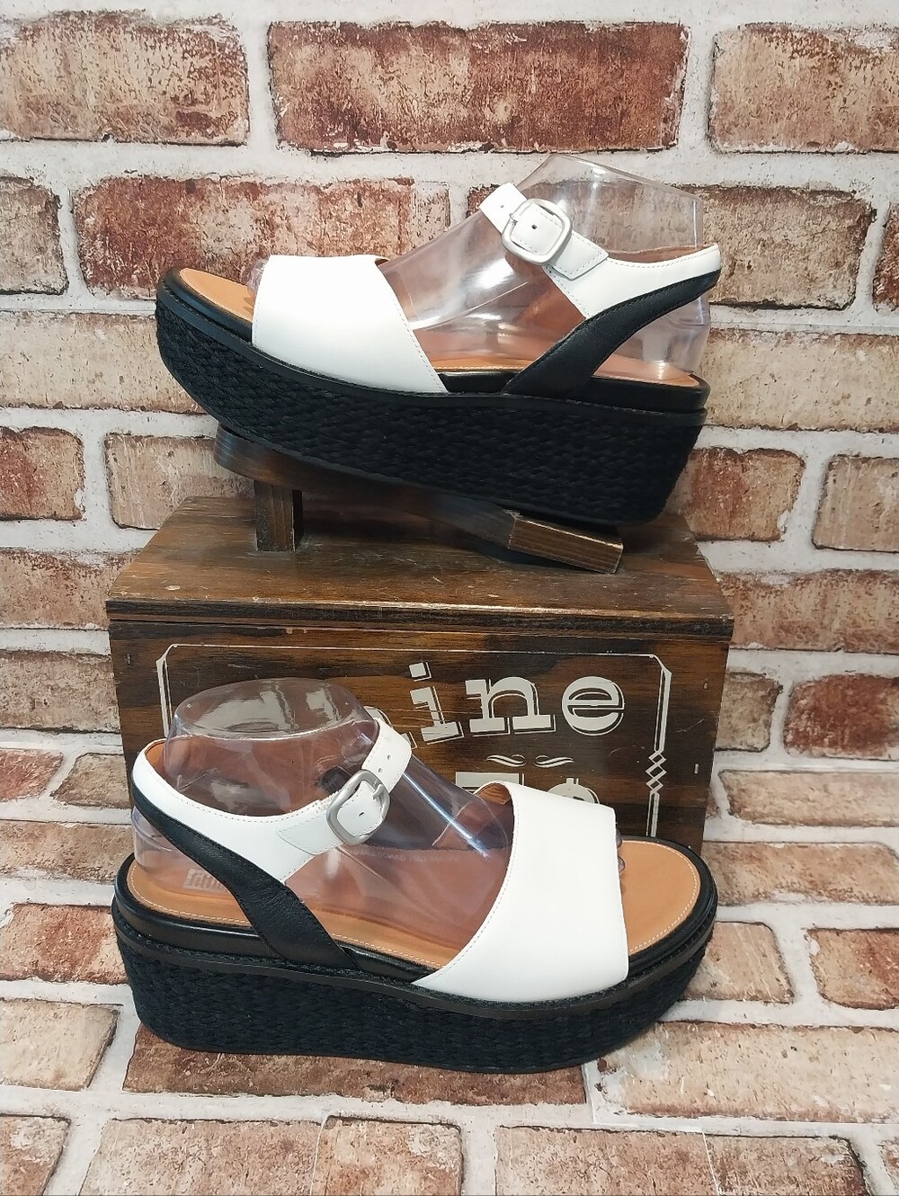 🆕️brand New Fitflop Eloise Espadrille Leather Backstrap Wedge Sandals